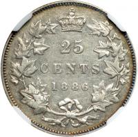 Canada. 25 Cents, 1886. NGC EF40 - 2