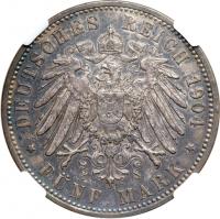 German States - Württemberg. 5 Marks, 1904-F. NGC AU55 - 2