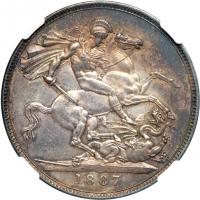 Great Britain. Crown, 1887. NGC AU58 - 2