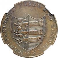 Great Britain-Kent. Halfpenny, ND. NGC AU55 - 2