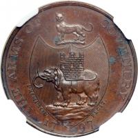 Great Britain-Warwickshire. Halfpenny, 1797. NGC MS63 - 2