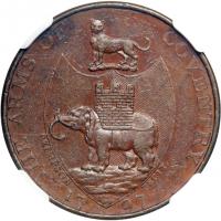 Great Britain-Warwickshire. Halfpenny, 1797. NGC AU55 - 2