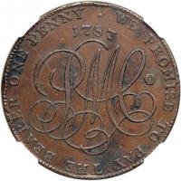 Great Britain-Wales. Penny, 1787. NGC AU55 - 2