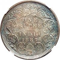 India - British. Rupee, 1887 (C). NGC MS62 - 2