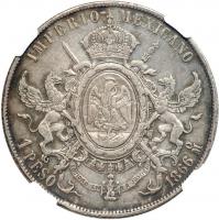 Mexico. Peso, 1866-Mo. NGC EF40 - 2