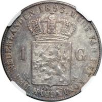 Netherlands. Gulden, 1897. NGC AU50 - 2