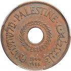 Palestine. 20 Mils, 1944. PCGS AU58