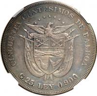 Panama. 50 Centesimos, 1904. NGC AU50 - 2