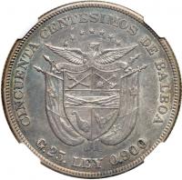 Panama. 50 Centesimos, 1905. NGC AU53 - 2