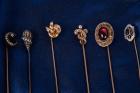 Collection of Antique Gemstone, 14K & 10K Yellow Gold Stick Pins