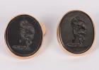 c. 1775 Wedgewood and Bently Intaglios in 14kt gold cufflinks