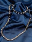 Sapphire, Diamond, 14K White Gold Matching Necklace & Bracelet