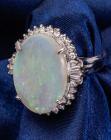 Lady's Opal, Diamond, Platinum Ring