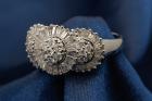 Lady's Diamond, 14K White Gold Floral Cluster Ring