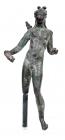 ROMAN. Bronze figure of Apollo holding patera, quiver strapped on his back