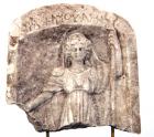 ROMAN PROVINCIAL. Fragment of marble of stele depicting Hera as Goddess of Marriage