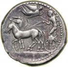 Sicily, Syracuse. Silver Tetradrachm (17.14g) ca. 490-485 BC. Dies by the "Master of the Large Arethusa Heads". VF