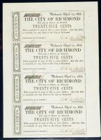 Richmond, VA - City of Richmond Uncut Sheet of Four. 25¢ Apr. 14, 1862. PCGS Choice About New 55 - 2