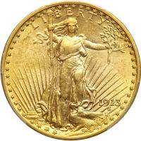 1913 $20 St. Gaudens. PCGS AU58