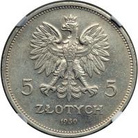 Poland. 5 Zlotych, 1930. NGC AU - 2