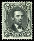 1867, 15¢ black, F. grill. OW F