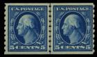 1913, 5¢ blue coil. F-VF