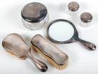 Antique Six-Piece Sterling Vanity Set