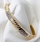 Diamond, 14K Yellow Gold Bangle Bracelet