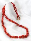 Coral Bead, 14K Yellow Gold Necklace