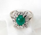 Lady's Emerald, Diamond, 14K Yellow Gold Ring