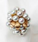 Cultured Pearl, 14K Yellow Gold Cluster Ring