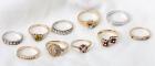 Collection of 10 Lady's Diamond, Gemstone Yellow Gold Rings