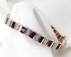 Sapphire, Diamond, 14K Yellow Gold Bracelet