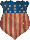 Hand-carved 13 Star American Shield