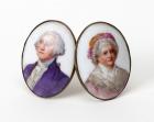 [Washington, George and Martha] Two Porcelain Drawer Pulls, c. 1840s