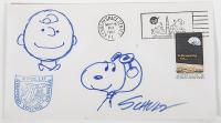 Apollo 10 Launch Day Cover with Hand Drawn Pictures of Charlie Brown and Snoopy drawn by Charles Schultz (and autographed by Sch