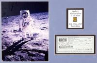 Buzz Aldrin Autograph and flown Kapton heat shield.