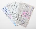 Deke Slayton Autographs  signed checks.