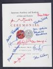 American Academy and Institute of Arts and Letters - Program Signed by 14 Members