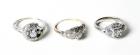 Collection of 3 Lady's Art Deco Diamond, Platinum, 14K Gold Rings - 2