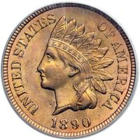 1890 Indian Head Cent. PCGS MS65