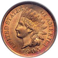 1905 Indian Head Cent. PCGS MS65