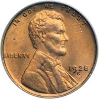 1928-S Lincoln Cent. PCGS MS64