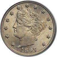 1897 Liberty Nickel. PCGS MS65