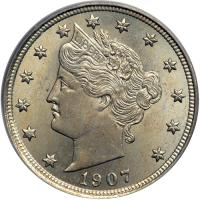 1907 Liberty Nickel. PCGS MS65