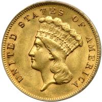 1878 $3 Gold. PCGS MS62