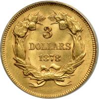 1878 $3 Gold. PCGS MS62 - 2