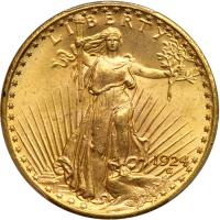 1924 $20 St. Gaudens. PCGS MS65