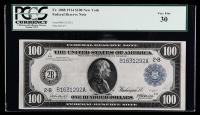 1914, $100 Federal Reserve Note. PCGS Very Fine 30. Fr-1088.