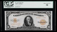 1922, $10 Gold Certificate. PCGS Choice About New 58. Fr-1173. KL-442.